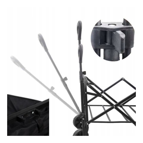 Wózek transportowy składany, metalowy, przyczepka ogrodowa 72x47x68-87cm AR07CZ