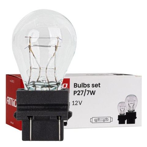 Żarówki halogenowe p27/7w 12v 27/7w w2.5x16q 10szt. amio-04513