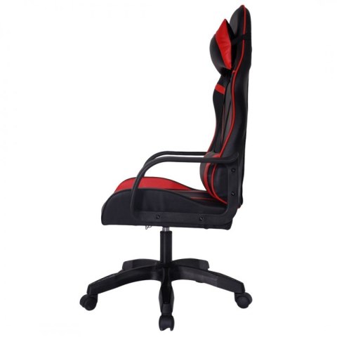 Fotel gamingowy, biurowy obrotowy VORTEX czarny, czerwony ekoskóra KO35CZE