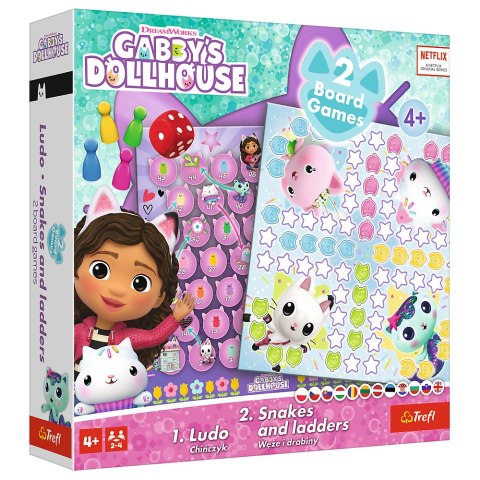Gra 2w1 Chińczyk - Węże i drabiny Gabbys Dollhouse 02590 Gra 2w1 Chińczyk - Węże i drabiny Gabbys Dollhouse 02590