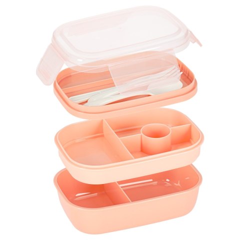 Lunch box śniadaniówka pudełko śniadaniowe z przegródkami dzielone 1900ml morelowe Lunch box śniadaniówka pudełko śniadaniowe z przegródkami dzielone 1900ml morelowe