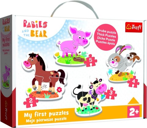 Puzzle - Baby Classic - Na farmie - Bobaski i Miś Trefl 36127 Puzzle - Baby Classic - Na farmie - Bobaski i Miś Trefl 36127