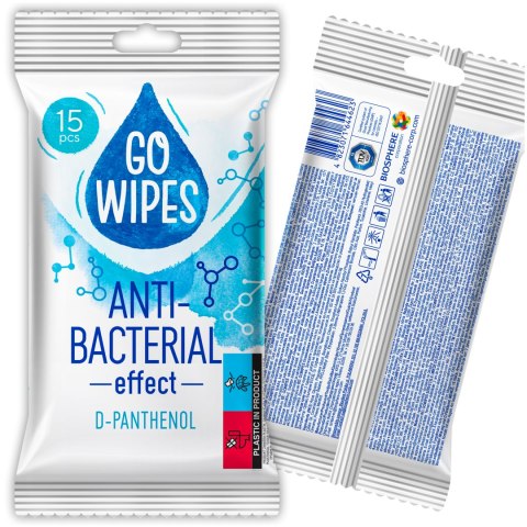 GOWIPES Antybakteryjne chusteczki nawilżane D panthenol 15szt. GOWIPES Antybakteryjne chusteczki nawilżane D panthenol 15szt.