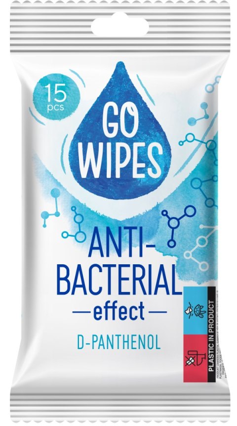 GOWIPES Antybakteryjne chusteczki nawilżane D panthenol 15szt. GOWIPES Antybakteryjne chusteczki nawilżane D panthenol 15szt.