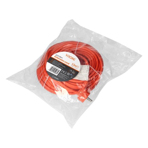 Przedłużacz ogrodowy jednogniazdowy Schuko, PVC 3x1,5mm?, długość 15m Przedłużacz ogrodowy jednogniazdowy Schuko, PVC 3x1,5mm?, długość 15m