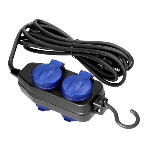 Przedłużacz warsztatowy bryzgoszczelny IP44, 4 gniazda (2+2) 2P+Z IP44, schuko, przewód gumowy, H05RR-F 3x1,5mm?, 10m Przedłużacz warsztatowy bryzgoszczelny IP44, 4 gniazda (2+2) 2P+Z IP44, schuko, przewód gumowy, H05RR-F 3x1,5mm?, 10m