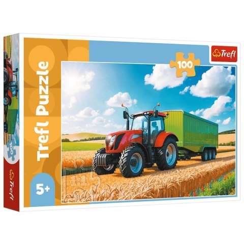 Puzzle 100 - Maszyny rolnicze - traktor z przyczepą Trefl 16494 Puzzle 100 - Maszyny rolnicze - traktor z przyczepą Trefl 16494