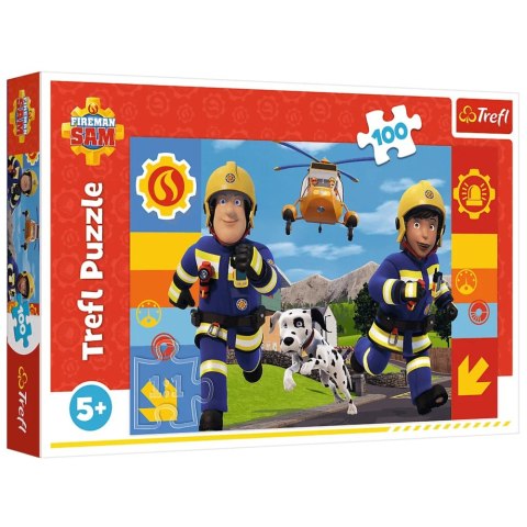 Puzzle 100 - Zawsze pomocny Strażak Sam Trefl 16518 Puzzle 100 - Zawsze pomocny Strażak Sam Trefl 16518