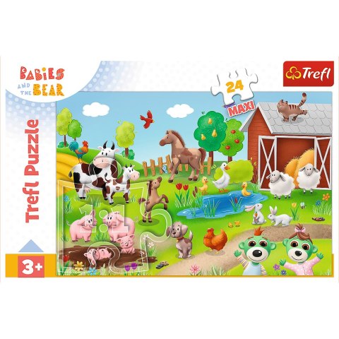 Puzzle 24 maxi Bobaski i Zwierzęta Trefl 14372 Puzzle 24 maxi Bobaski i Zwierzęta Trefl 14372
