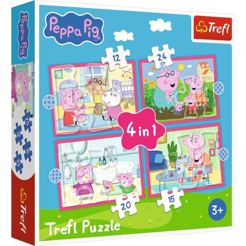 Puzzle 4w1 (12,15,20,24) - Peppa uwielbia przygody Trefl 34672 Puzzle 4w1 (12,15,20,24) - Peppa uwielbia przygody Trefl 34672