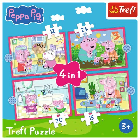 Puzzle 4w1 (12,15,20,24) - Peppa uwielbia przygody Trefl 34672 Puzzle 4w1 (12,15,20,24) - Peppa uwielbia przygody Trefl 34672