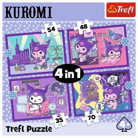 Puzzle - 4w1 - Dzień Kuromi - Hello Kitty Trefl 34676 Puzzle - 4w1 - Dzień Kuromi - Hello Kitty Trefl 34676