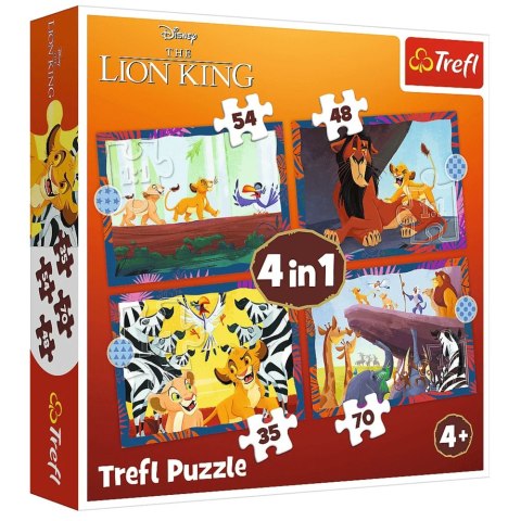 Puzzle - "4w1" - Odważny Król Lew / Disney Lion King Trefl 34653 Puzzle - "4w1" - Odważny Król Lew / Disney Lion King Trefl 34653