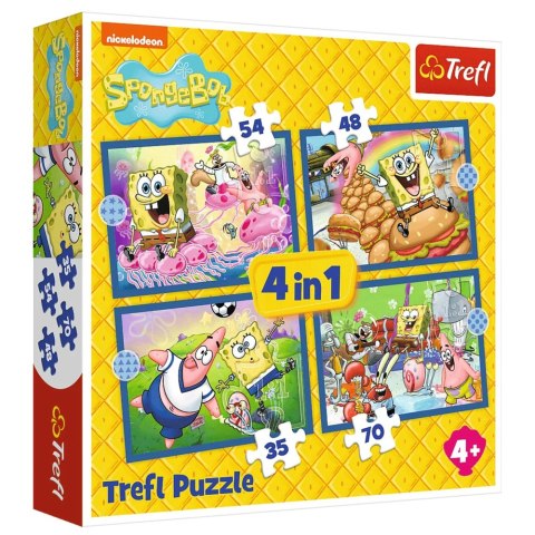 Puzzle 4w1 Podwodne Życie SpongeBoba Trefl 34674 Puzzle 4w1 Podwodne Życie SpongeBoba Trefl 34674