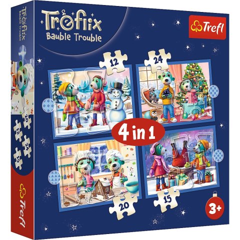 Puzzle - 4w1 - U Treflików pada śnieg Trefl 34657 Puzzle - 4w1 - U Treflików pada śnieg Trefl 34657