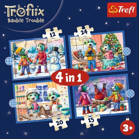 Puzzle - 4w1 - U Treflików pada śnieg Trefl 34657 Puzzle - 4w1 - U Treflików pada śnieg Trefl 34657