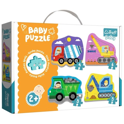 Puzzle - Baby Classic - Pojazdy na budowie - Trefl Baby 36072 Puzzle - Baby Classic - Pojazdy na budowie - Trefl Baby 36072