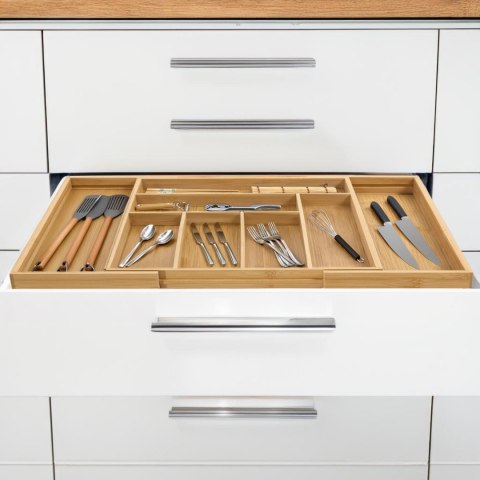 ROZSUWANY BAMBUSOWY ORGANIZER NA SZTUĆCE GREENBLUE, 325-500x430x45MM, GB379 ROZSUWANY BAMBUSOWY ORGANIZER NA SZTUĆCE GREENBLUE, 325-500x430x45MM, GB379