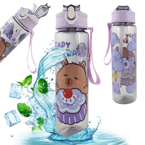 Butelka na wodę, bidon 800ml fioletowy, CAPIBARA BD56FIO
