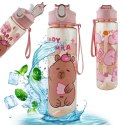 Butelka na wodę, bidon 800ml różowa, KAPIBARA PINK BD56R