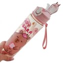 Butelka na wodę, bidon 800ml różowa, KAPIBARA PINK BD56R