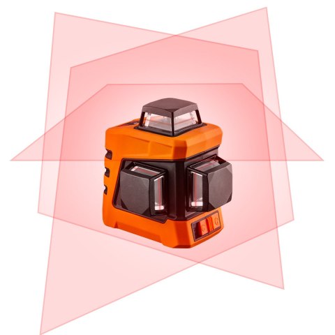 Laser płaszczyznowy 15 m 3D, czerwony, 360° w trzech płaszczyznach, z etui i uchwytem magnetycznym Laser płaszczyznowy 15 m 3D, czerwony, 360° w trzech płaszczyznach, z etui i uchwytem magnetycznym
