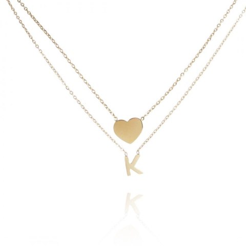 NASZYJNIK STAL SZLACHETNA POZŁACANA 14K ZŁOTEM NST2063K