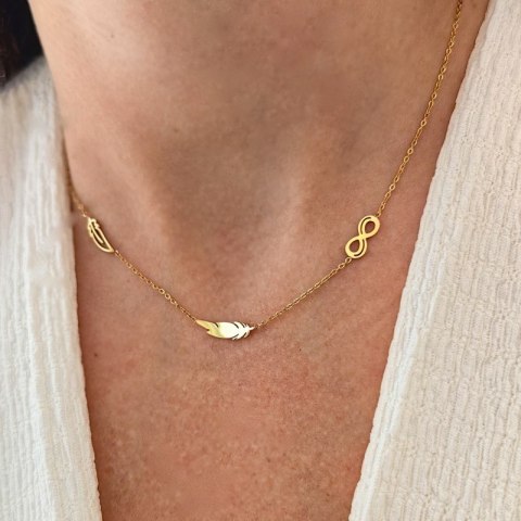 Naszyjnik stal chirurgiczna pozłacana 14k gold NST1618
