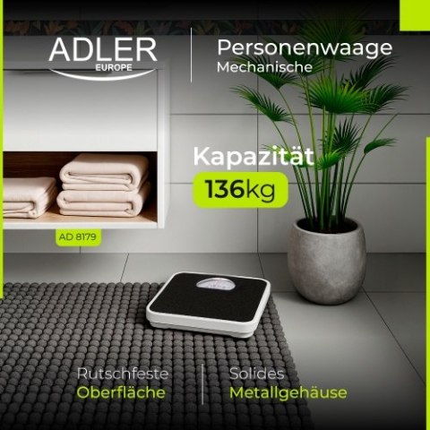 EURO PE AD 8179 BLACK MECHANICZNA WAGA ŁAZIENKOWA EURO PE AD 8179 BLACK MECHANICZNA WAGA ŁAZIENKOWA