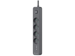 Listwa zasilająca antyprzepięciowa TRACER Power Line+ mobile ready 5 m (4 gniazda + 3x USB A, 5V 2,4A)