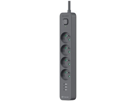 Listwa zasilająca antyprzepięciowa TRACER Power Line+ mobile ready 5 m (4 gniazda + 3x USB A, 5V 2,4A) Listwa zasilająca antyprzepięciowa TRACER Power Line+ mobile ready 5 m (4 gniazda + 3x USB A, 5V 2,4A)