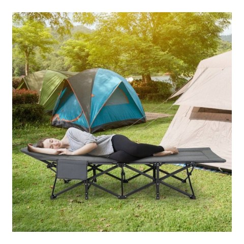 Łóżko turystyczne, polowe, kanadyjka 187 x 68cm składane z kieszonką AR05SZ