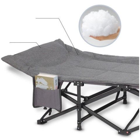 Łóżko turystyczne, polowe, kanadyjka 187 x 68cm składane z kieszonką AR05SZ