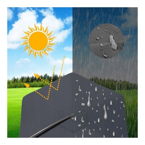 Parasol ogrodowy z wysięgnikiem i falbanką grafitowy, duży 3,5 m. OGP04