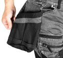 Spodnie robocze DENIM, wzmocnienia Cordura, odpinane kieszenie kaburowe, szare, rozmiar XL