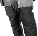 Spodnie robocze DENIM, wzmocnienia Cordura, odpinane kieszenie kaburowe, szare, rozmiar S