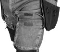 Spodnie robocze DENIM, wzmocnienia Cordura, odpinane kieszenie kaburowe, szare, rozmiar S
