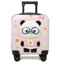 WALIZKA DZIECIĘCA KABINOWA BAGAŻ DZIECI z szyfrem panda różowa WP08