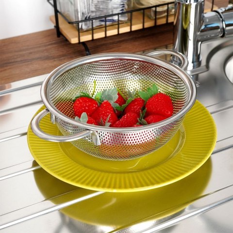 CEDZAK KUCHENNY Z UCHWYTAMI DURSZLAK STALOWY SITKO ANETT 16.5CM ORION 124476 CEDZAK KUCHENNY Z UCHWYTAMI DURSZLAK STALOWY SITKO ANETT 16.5CM ORION 124476