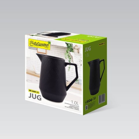 CERAMICZNY DZBANEK NA WODĘ MLEKO SOKI 1.3L MAESTRO BLACK MR-20001-55 CERAMICZNY DZBANEK NA WODĘ MLEKO SOKI 1.3L MAESTRO BLACK MR-20001-55