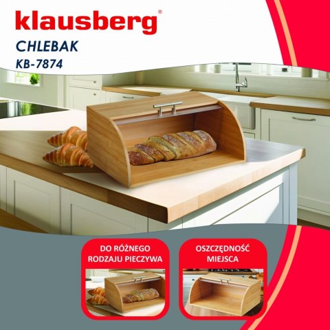 CHLEBAK BAMBUSOWY DREWNIANY 41CM POJEMNIK NA PIECZYWO CHLEB BUŁKI KLAUSBERG KB-7874 CHLEBAK BAMBUSOWY DREWNIANY 41CM POJEMNIK NA PIECZYWO CHLEB BUŁKI KLAUSBERG KB-7874
