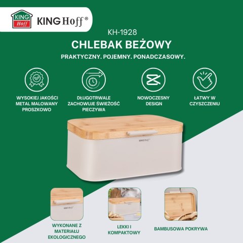 CHLEBAK Z DREWNIANĄ POKRYWĄ POJEMNIK NA PIECZYWO KINGHOFF KH-1928 CHLEBAK Z DREWNIANĄ POKRYWĄ POJEMNIK NA PIECZYWO KINGHOFF KH-1928