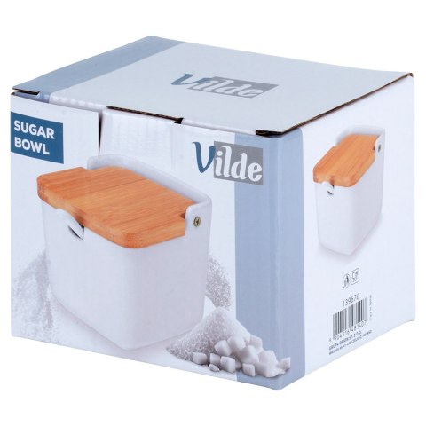 CUKIERNICZKA CERAMICZNA Z ŁYŻECZKĄ BIAŁA CUKIERNICA POJEMNIK NA CUKIER 250ML VILDE 139676 CUKIERNICZKA CERAMICZNA Z ŁYŻECZKĄ BIAŁA CUKIERNICA POJEMNIK NA CUKIER 250ML VILDE 139676