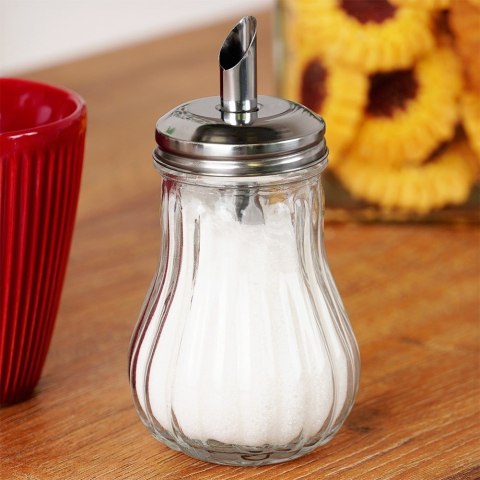 CUKIERNICZKA Z DOZOWNIKIEM SZKLANA CUKIERNICA DO SYPANIA 190 ML ORION 153518 CUKIERNICZKA Z DOZOWNIKIEM SZKLANA CUKIERNICA DO SYPANIA 190 ML ORION 153518