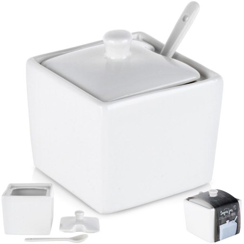 CUKIERNICZKA Z ŁYŻECZKĄ PORCELANOWA BIAŁA 200 ML HIT 153509 CUKIERNICZKA Z ŁYŻECZKĄ PORCELANOWA BIAŁA 200 ML HIT 153509