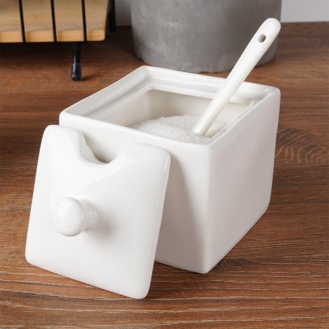CUKIERNICZKA Z ŁYŻECZKĄ PORCELANOWA BIAŁA 200 ML HIT 153509 CUKIERNICZKA Z ŁYŻECZKĄ PORCELANOWA BIAŁA 200 ML HIT 153509