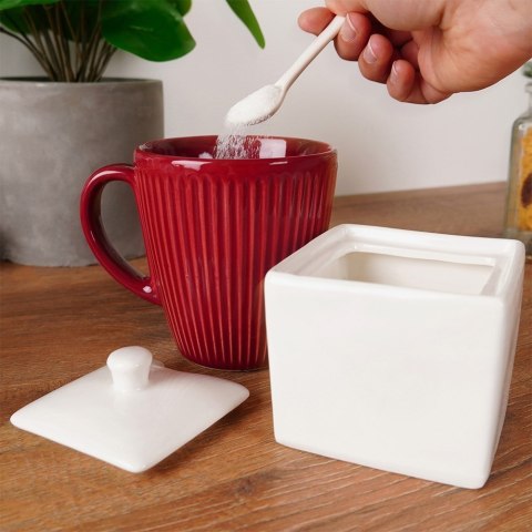 CUKIERNICZKA Z ŁYŻECZKĄ PORCELANOWA BIAŁA 200 ML HIT 153509 CUKIERNICZKA Z ŁYŻECZKĄ PORCELANOWA BIAŁA 200 ML HIT 153509