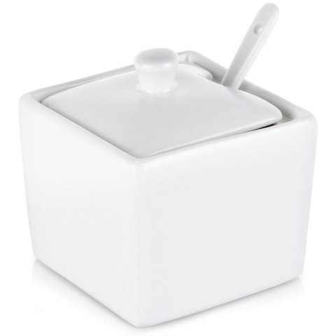 CUKIERNICZKA Z ŁYŻECZKĄ PORCELANOWA BIAŁA 200 ML HIT 153509 CUKIERNICZKA Z ŁYŻECZKĄ PORCELANOWA BIAŁA 200 ML HIT 153509