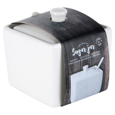 CUKIERNICZKA Z ŁYŻECZKĄ PORCELANOWA BIAŁA 200 ML HIT 153509 CUKIERNICZKA Z ŁYŻECZKĄ PORCELANOWA BIAŁA 200 ML HIT 153509