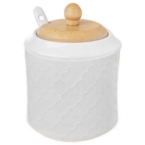 CUKIERNICZKA Z ŁYŻECZKĄ PORCELANOWA BIAŁA CUKIERNICA POJEMNIK NA CUKIER WHITELINE 350 ML ORION 126715 CUKIERNICZKA Z ŁYŻECZKĄ PORCELANOWA BIAŁA CUKIERNICA POJEMNIK NA CUKIER WHITELINE 350 ML ORION 126715